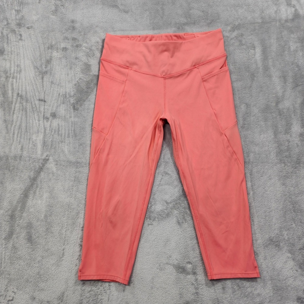 Casa Zeta-Jones Leggings Womens‎ XS Orange Capri High Rise Pockets Yoga Workout